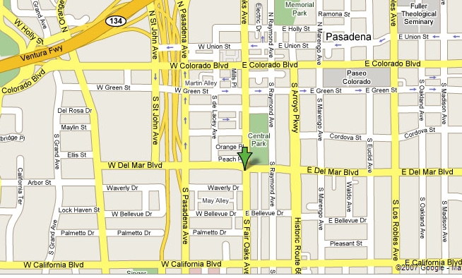 Map of Pasadena Dentist Office