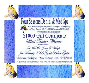 Variety 2009 Gold Heart Gala Sponsor - Dr Jim Wright Cosmetic Dentist Las Vegas