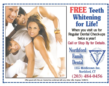 Free Teeth Whitening For Life in Northford, North Branford, Wallingford, North Haven, Durham