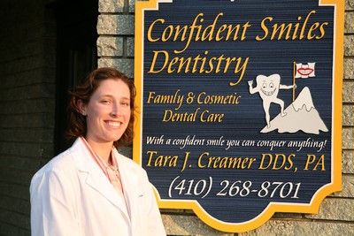 Dr. Tara J. Creamer, outside her Annapolis dental office