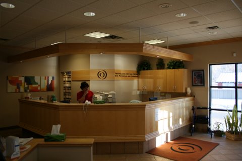  Front waiting room view at the Ophthalmology office of Orillia Eye Surgeon Tim Hillson, MD 