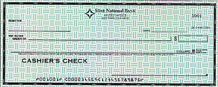 We Accept Cashier's Checks